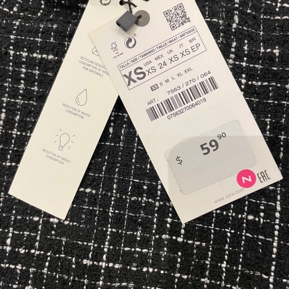 NWT Zara tweed mock neck shirt - Picture 4 of 7